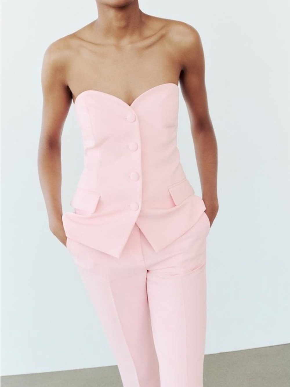 Pink bustier top